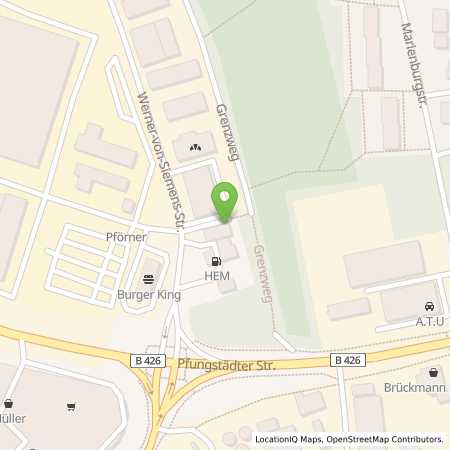 Standortübersicht der Autogas (LPG) Tankstelle: Tamoil Tankstelle in 64319, Pfungstadt 