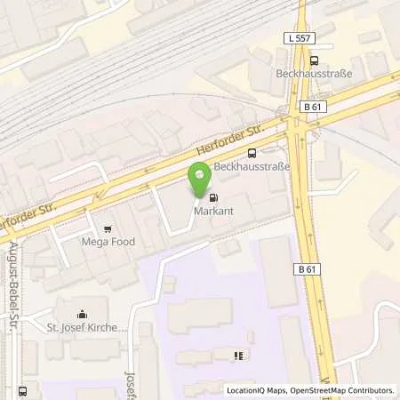 Standortübersicht der Tankstelle Markant-Tankstelle Michael Ull in 33602 Bielefeld