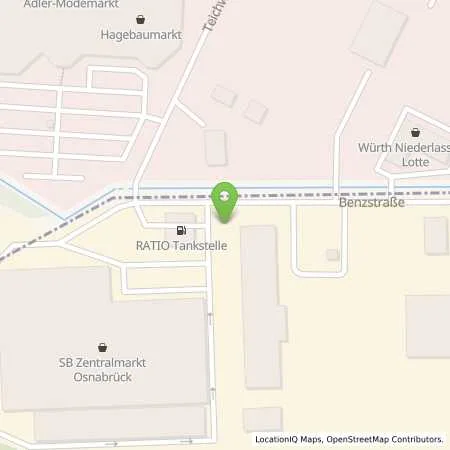 Standortübersicht der Tankstelle Ratio Erdöl GmbH & Co. KG Tankstelle Osnabrück Atter in 49076 Osnabrück