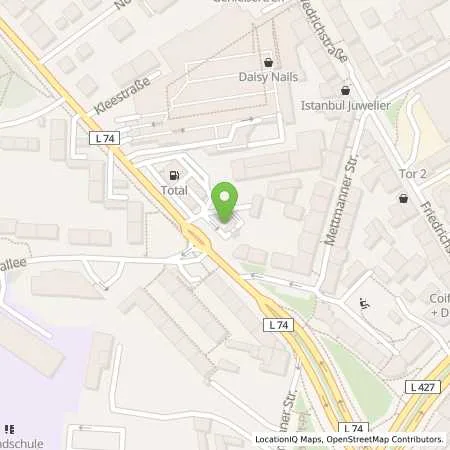 Standortübersicht der Tankstelle Total Tankstelle in 42549 Velbert