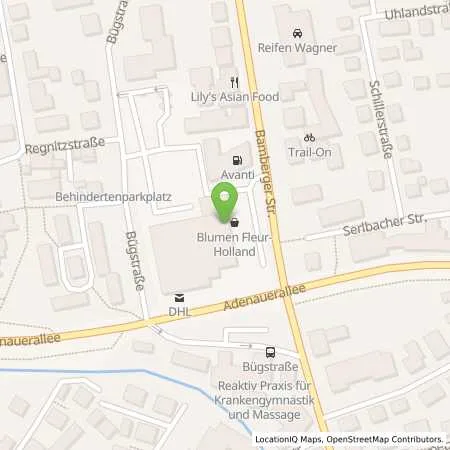 Standortübersicht der Tankstelle E-Center in 91301 Forchheim