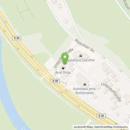 Standortübersicht der Tankstelle Aral Tankstelle in 07749 Jena