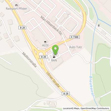 Standortübersicht der Autogas (LPG) Tankstelle: RAN Station in 89134, Blaustein