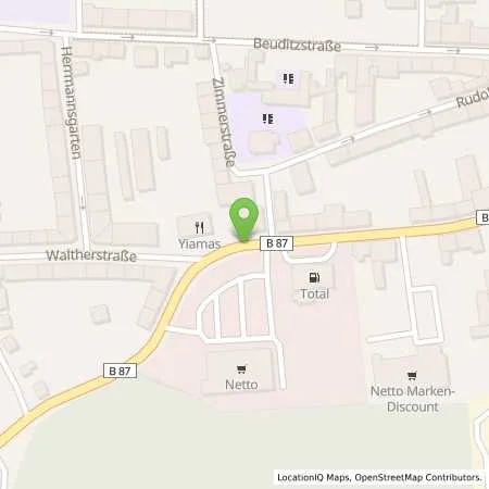 Standortübersicht der Tankstelle Total Tankstelle in 06667 Weißenfels