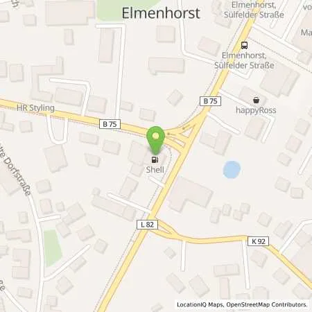 Standortübersicht der Tankstelle Shell in 23869 Elmenhorst