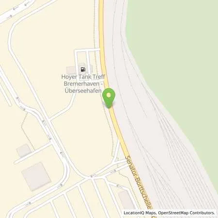 Standortübersicht der Tankstelle Hoyer-Tankstelle in 27572 Bremerhaven