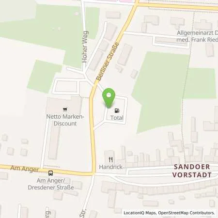 Standortübersicht der Tankstelle Total-Tankstelle in 15926 Luckau