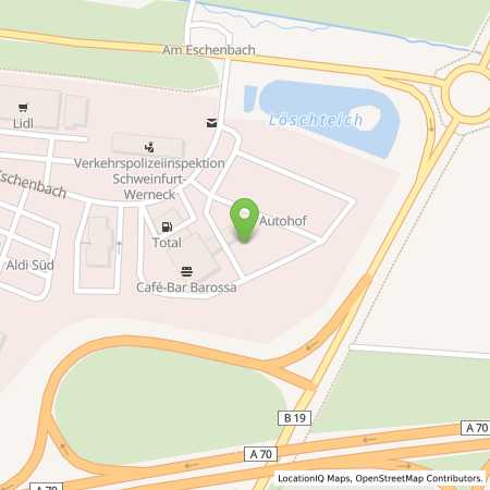 Standortübersicht der Autogas (LPG) Tankstelle: Autohof Werneck (Total) in 97440, Werneck