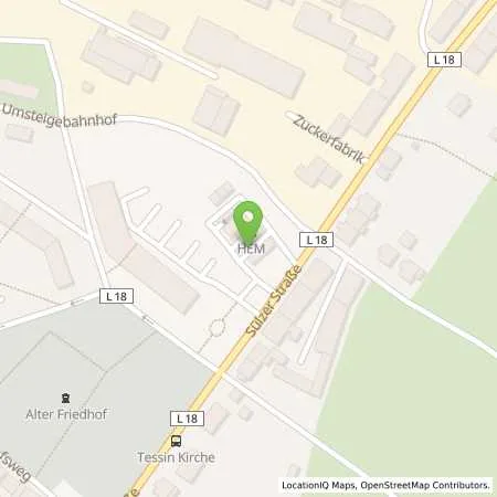 Standortübersicht der Tankstelle HEM Tankstelle in 18195 Tessin