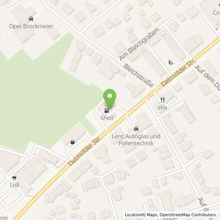 Standortübersicht der Tankstelle Shell Tankstelle in 33175 Bad Lippspringe