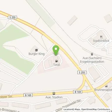 Standortübersicht der Tankstelle Total-Tankstelle in 08280 Aue