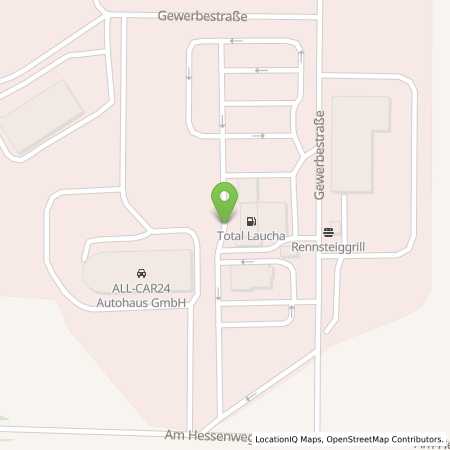 Standortübersicht der Autogas (LPG) Tankstelle: Total-Tankstelle in 99880, Laucha