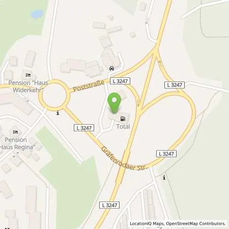 Standortübersicht der Tankstelle Total-Tankstelle in 98559 Oberhof