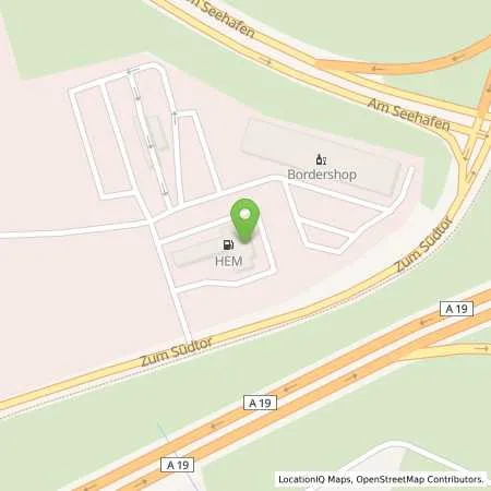 Standortübersicht der Tankstelle HEM Tankstelle in 18147 Rostock