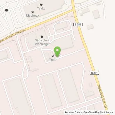 Standortübersicht der Tankstelle Total-Tankstelle in 07318 Saalfeld