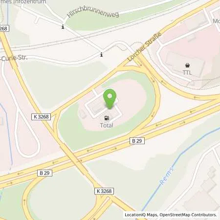 Standortübersicht der Tankstelle Total-Tankstelle in 73525 Schwäbisch Gmünd