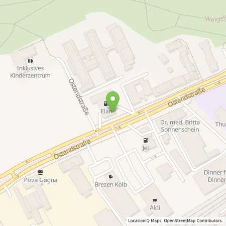 Standortübersicht der Tankstelle Elan Tankstelle in 90482 Nürnberg