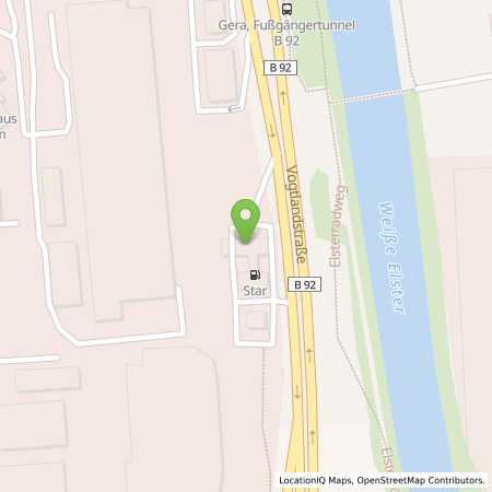 Standortübersicht der Autogas (LPG) Tankstelle: Star-Tankstelle in 07549, Gera