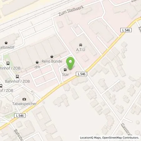 Standortübersicht der Tankstelle Star-Tankstelle in 32257 Bünde