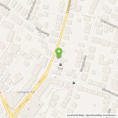 Standortübersicht der Tankstelle Star-Tankstelle in 32756 Detmold