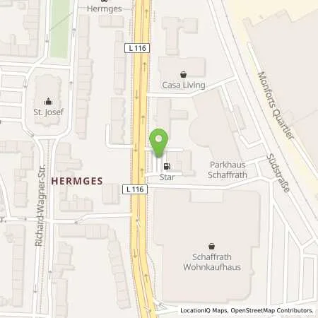 Standortübersicht der Tankstelle Star-Tankstelle in 41065 Mönchengladbach