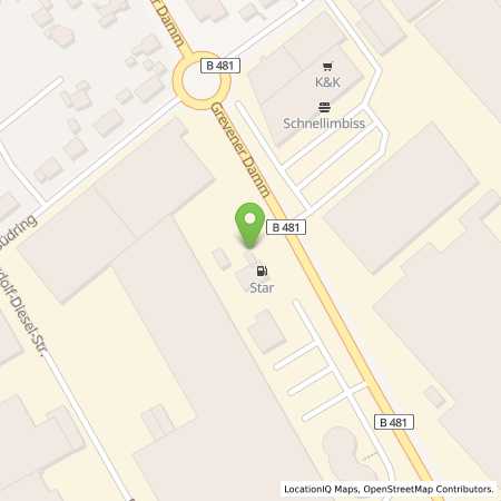 Standortübersicht der Autogas (LPG) Tankstelle: Star-Tankstelle in 48282, Emsdetten