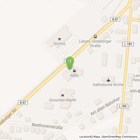 Standortübersicht der Autogas (LPG) Tankstelle: Aral Tankstelle in 06686, Lützen