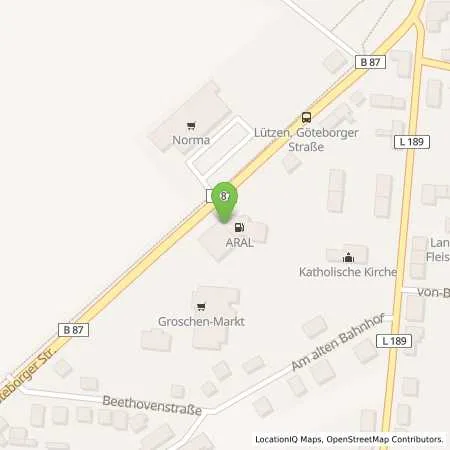 Standortübersicht der Tankstelle Aral Tankstelle in 06686 Lützen