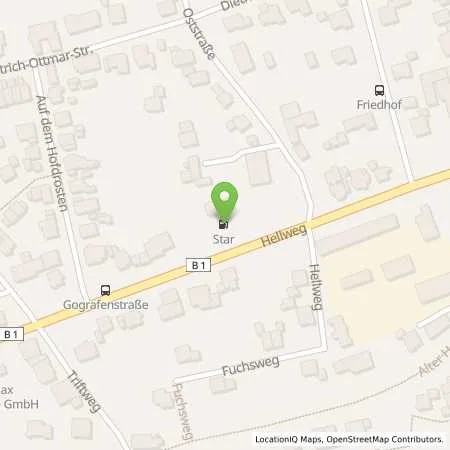 Standortübersicht der Tankstelle Star-Tankstelle in 59597 Erwitte