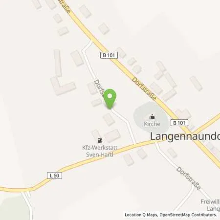 Standortübersicht der Tankstelle Sven Hartl KFZ-Werkstatt in 04938 Langennaundorf