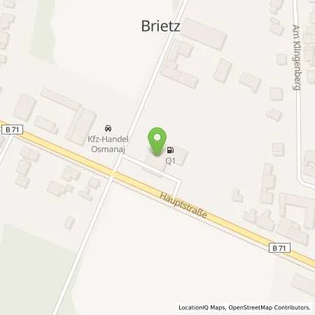 Standortübersicht der Tankstelle Q1 Tankstelle in 29410 Salzwedel