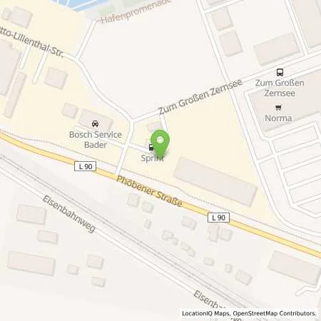 Standortübersicht der Tankstelle Sprint Tankstelle in 14542 Werder