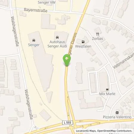 Standortübersicht der Tankstelle Westfalen-Tankstelle in 48429 Rheine