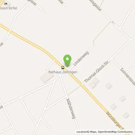 Standortübersicht der Tankstelle bft-Tankstelle Walther in 97225 Zellingen