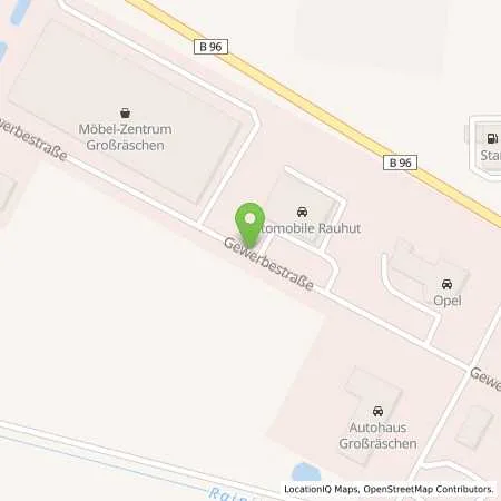 Standortübersicht der Tankstelle Automobile Rauhut GmbH in 01983 Großräschen
