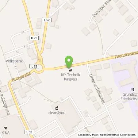 Standortübersicht der Tankstelle KFZ Technik Kaspers in 54516 Wittlich
