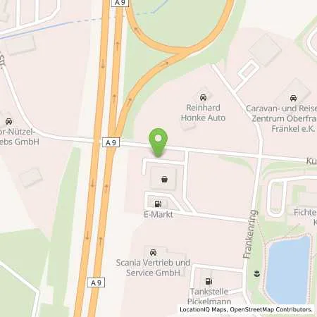 Standortübersicht der Tankstelle Ero-Markt an der A9 in 95502 Himmelkron