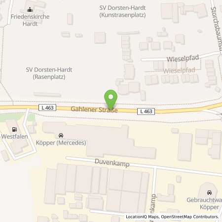 Standortübersicht der Autogas (LPG) Tankstelle: Westfalen-Tankstelle in 46282, Dorsten