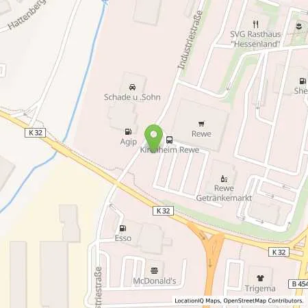 Standortübersicht der Tankstelle Lomo Autohof Kirchheim, (Agip) in 36275 Kirchheim