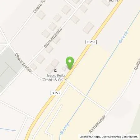 Standortübersicht der Tankstelle Freie Tankstelle Gbr. Reitz & Co. KG in 35236 Breidenbach (Oberdieten)