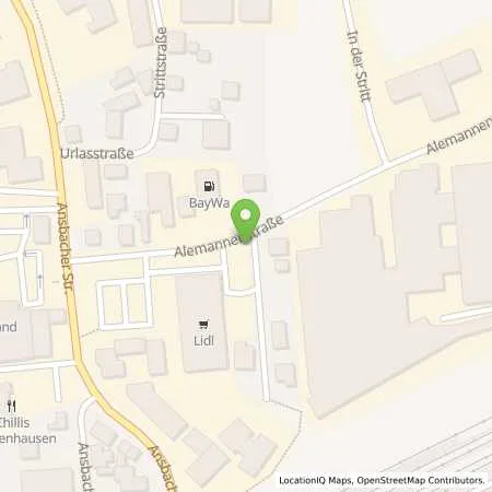 Standortübersicht der Tankstelle Leberzammer Mineralöle GmbH in 91710 Gunzenhausen