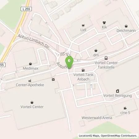 Standortübersicht der Tankstelle Tankstelle Vorteilcenter in 53567 Asbach