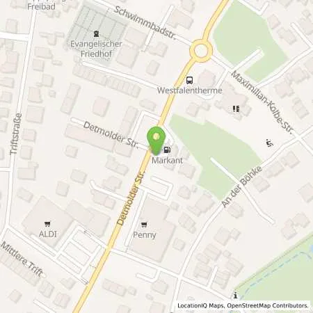 Standortübersicht der Tankstelle GT Tankstelle Günter Stangl in 33175 Bad Lippspringe