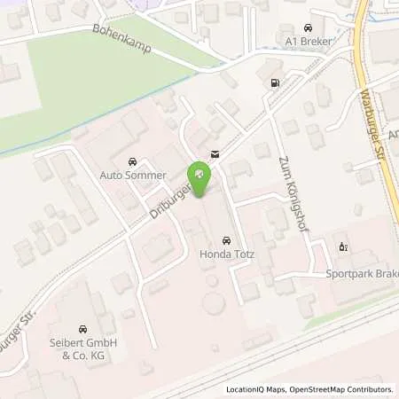 Standortübersicht der Tankstelle Autohaus Trotz GmbH (Honda) in 33034 Brakel