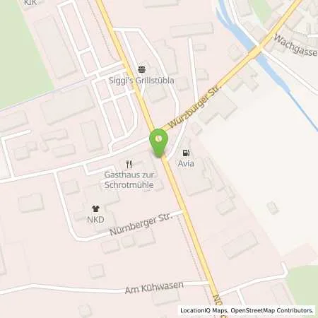 Standortübersicht der Tankstelle Autohaus Lindacher, AVIA-Service-Station in 91443 Scheinfeld