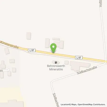 Standortübersicht der Tankstelle Behrenswerth Mineralöle in 49176 Hilter