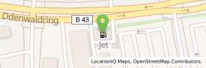 Position der Tankstelle JET OFFENBACH ODENWALDRING 84