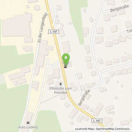 Standortübersicht der Tankstelle Tankstelle Ludwig in 66620 Nonnweiler-Primstal