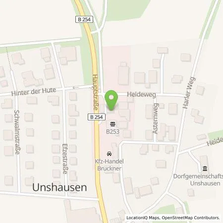 Standortübersicht der Tankstelle BFT Schaller in 34590 Wabern