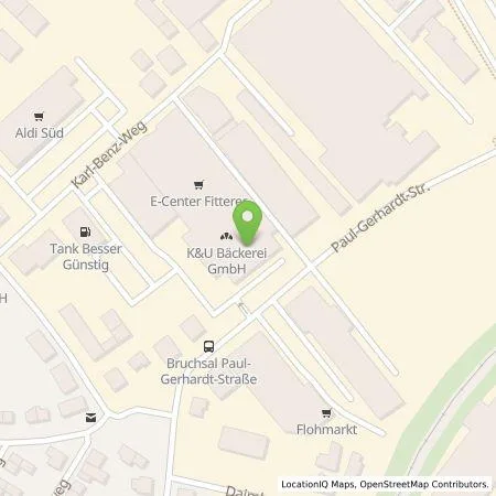Standortübersicht der Tankstelle E-Center, Rossnagel in 76646 Bruchsal